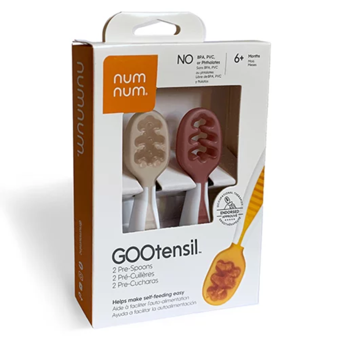 NUMNUM PRE-CUCHARAS DE APRENDIZAJE DE BEBÉ BEIGE/MAUVE