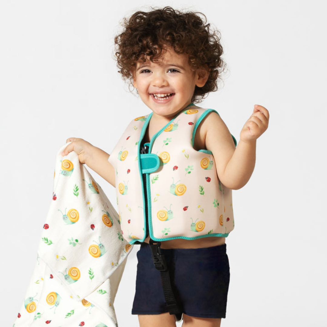 KIOKIDS CHALECO NEOPRENO DE FLOTACIÓN CARACOLES BEIGE