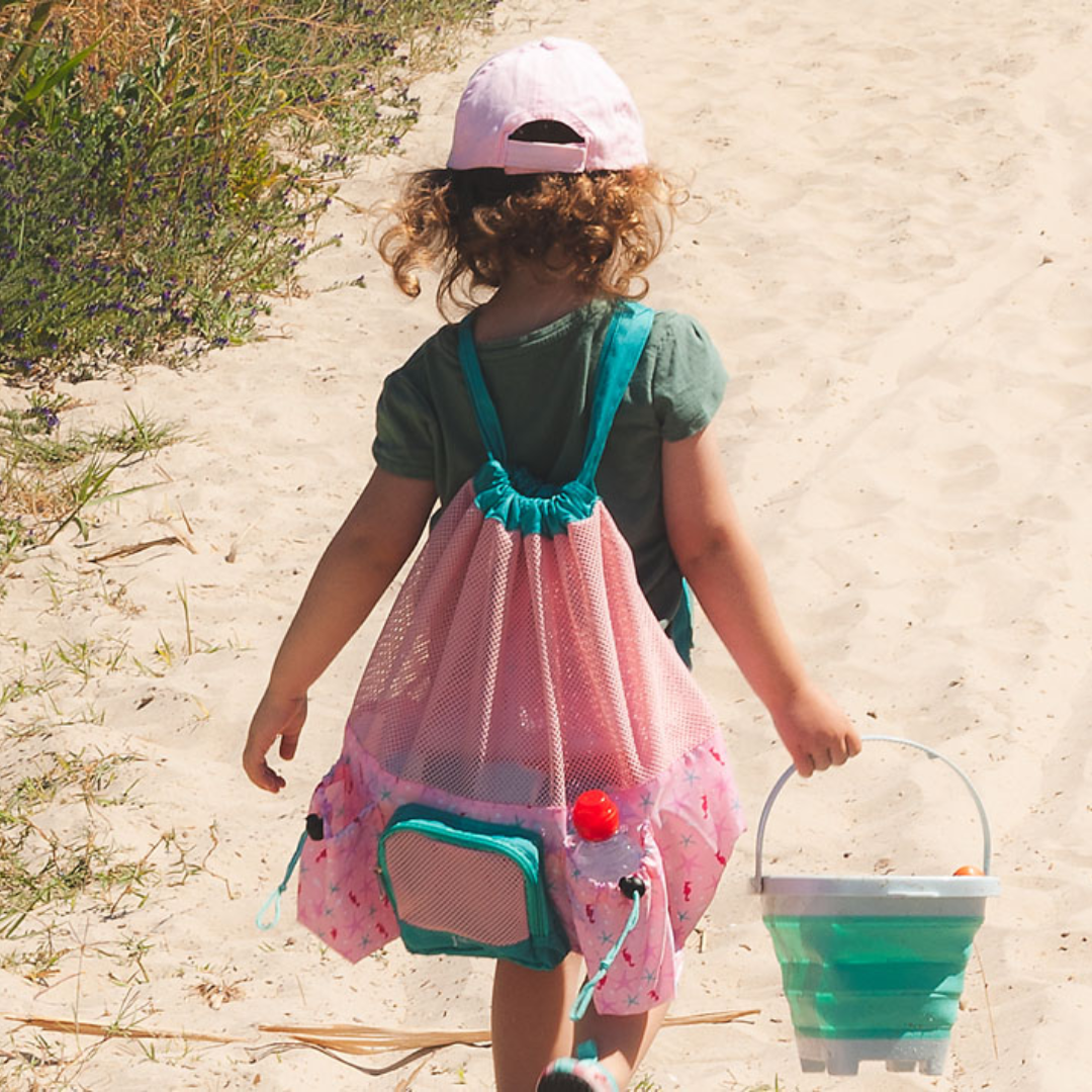 KIOKIDS BOLSA DE PLAYA 30X18X40 CM 10 LITROS ROSA