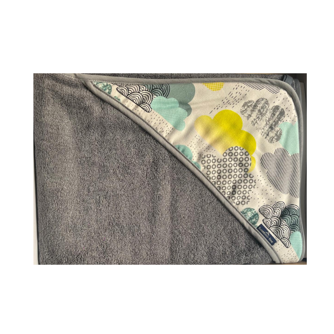 TEXPOL CAPA DE BAÑO BAMBOO LINE 85 x 85 cm gris/amarillo