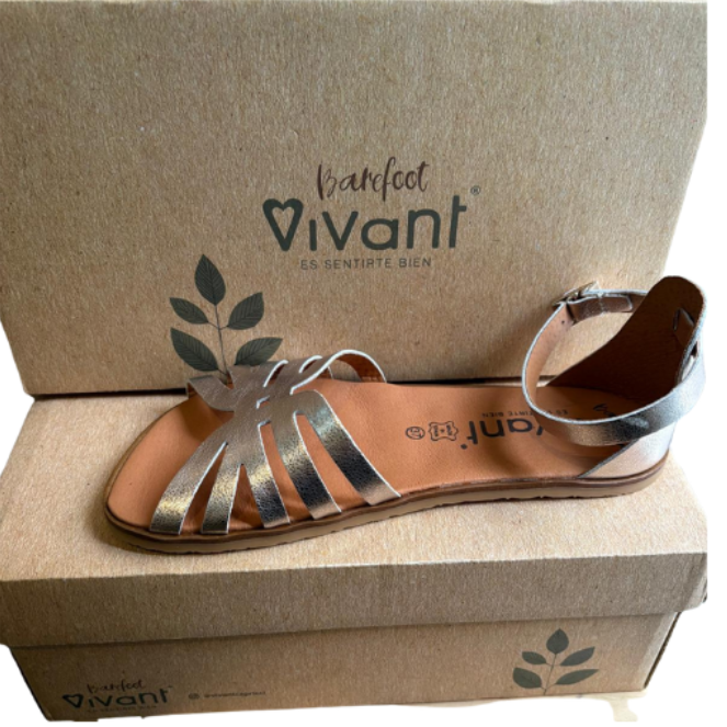 SANDALIA VIVANT HELIA METAL PLATINO