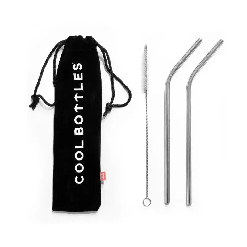 COOL BOTTLES SET 2 PAJITAS DE ACERO INOXIDABLE