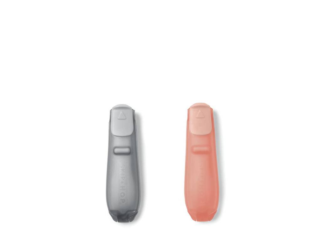 SKIP HOP CUCHARA DE VIAJE PLEGABLE GRIS Y CORAL