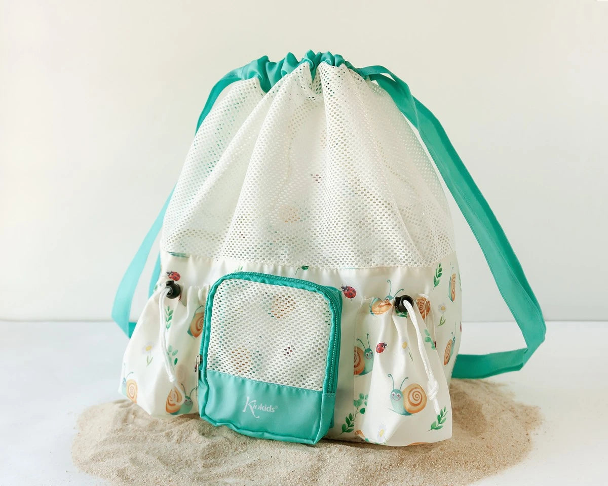 KIOKIDS BOLSO DE PLAYA 30X18X40CM CARACOL BEIGE