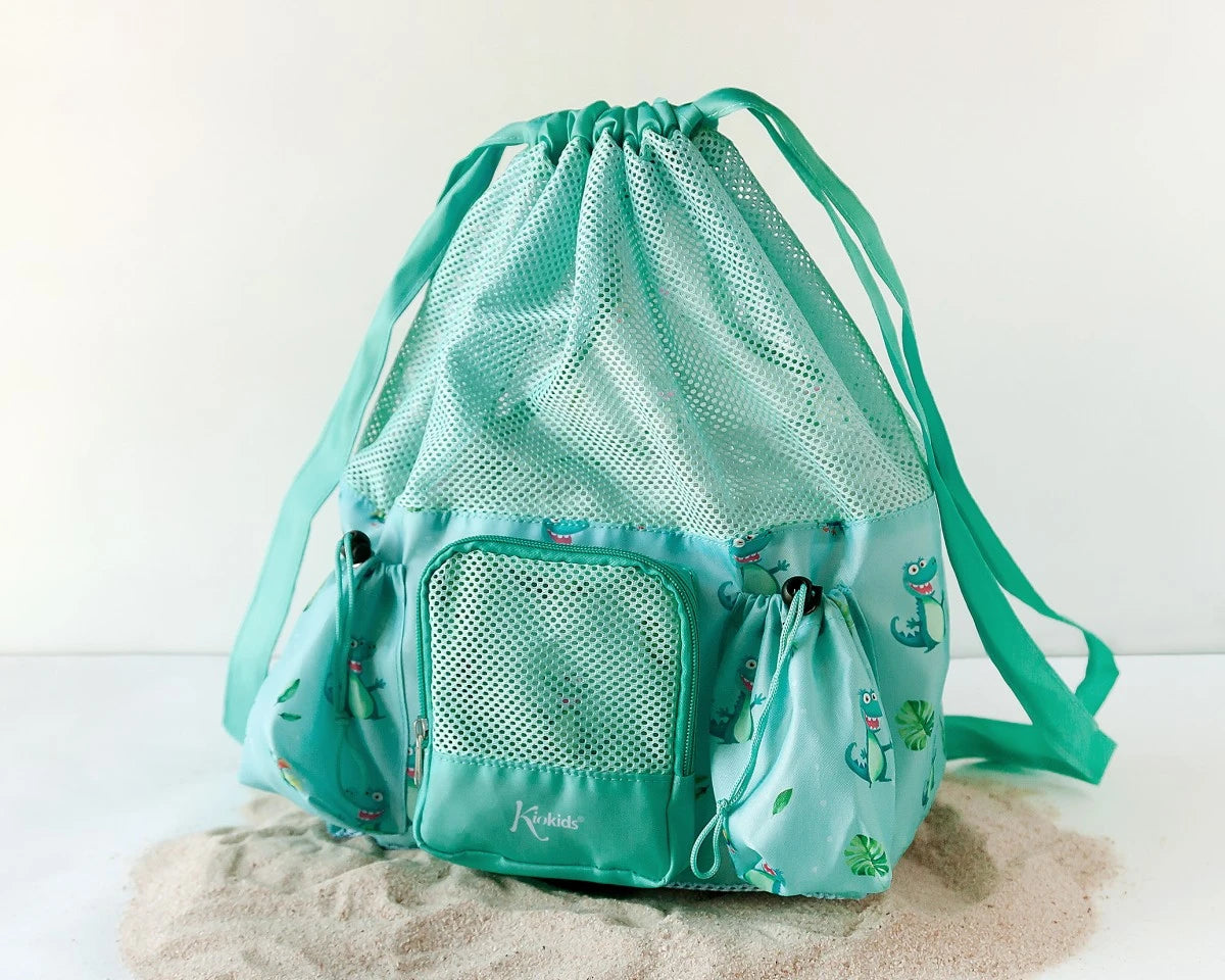 KIOKIDS BOLSO DE PLAYA 30X18X40CM COCODRILO VERDE 10L