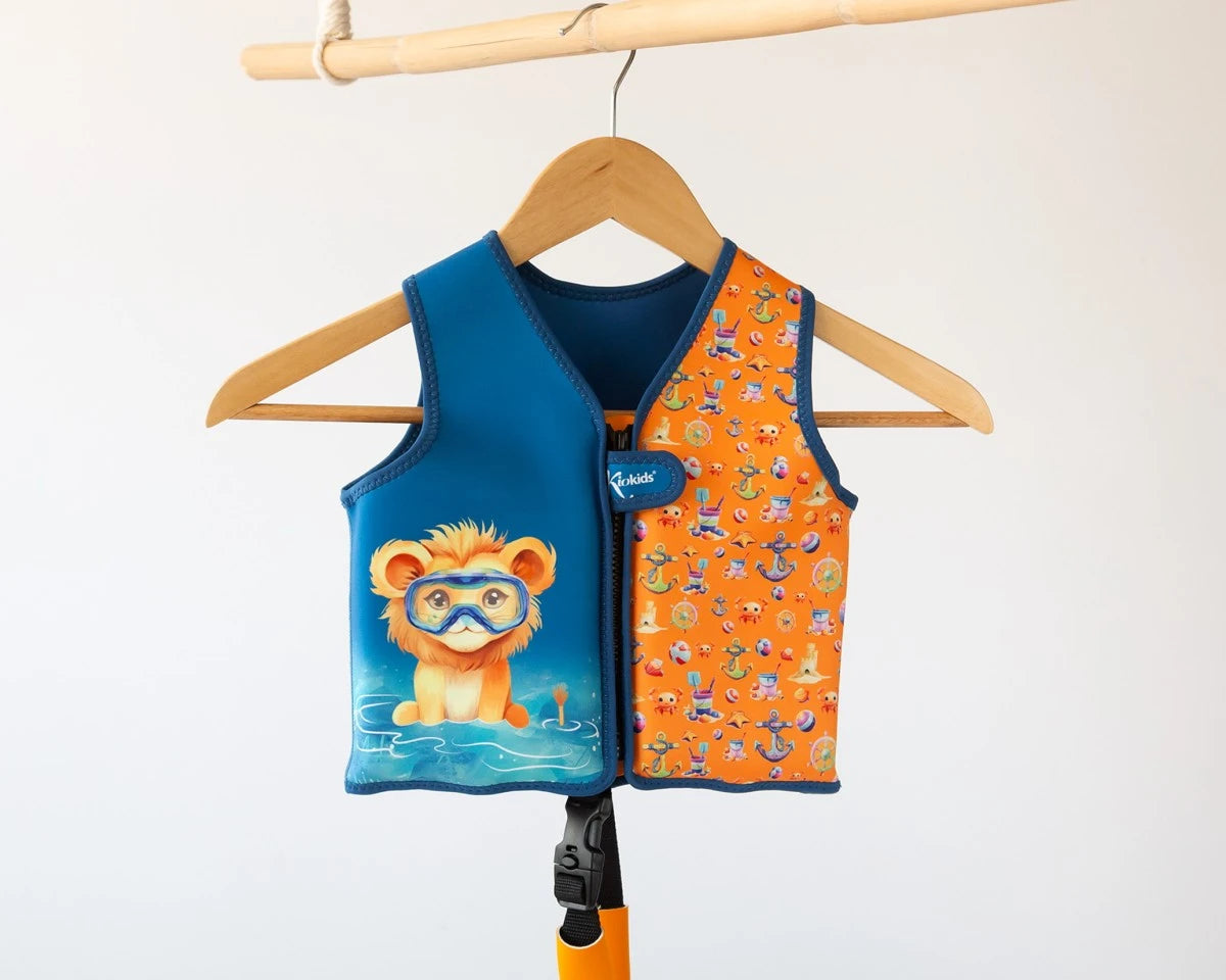 KIOKIDS CHALECO NEOPRENO DE FLOTACIÓN ANIMALES AZUL MARINO 12-24 MESES