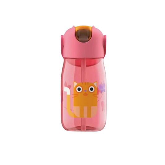 ZOKU BOTELLA PARA PEQUES C/PAJITA ROSA GATO 400ML