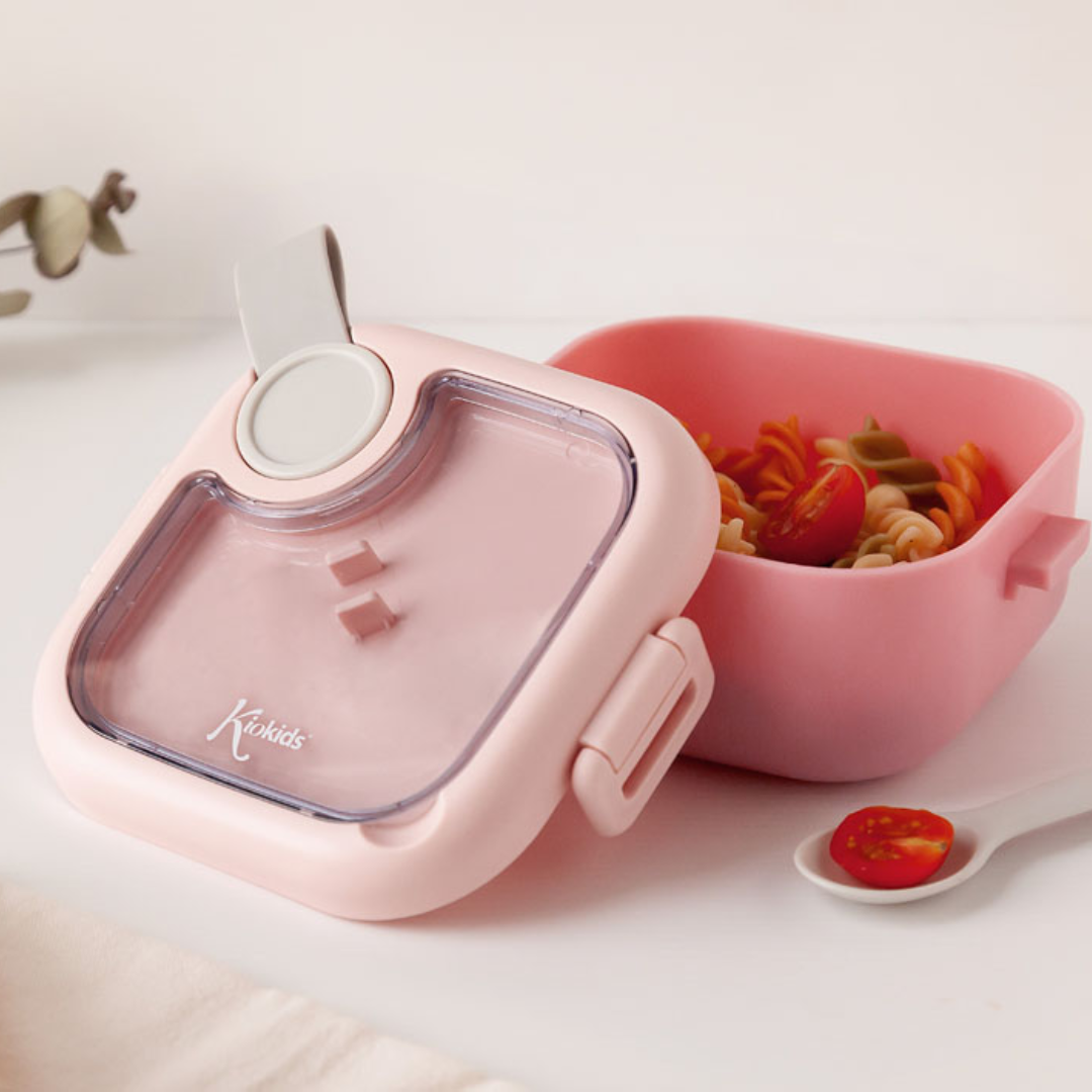 KIOKIDS CAJA ALMUERZO CON CUCHARA 750ML ROSA