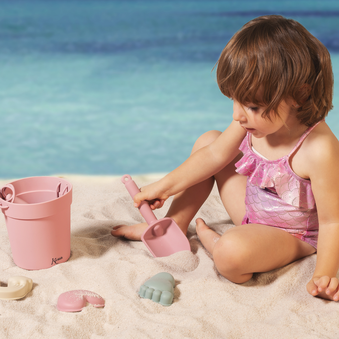 KIOKIDS SET JUEGO DE PLAYA DE SILICONA ROSA