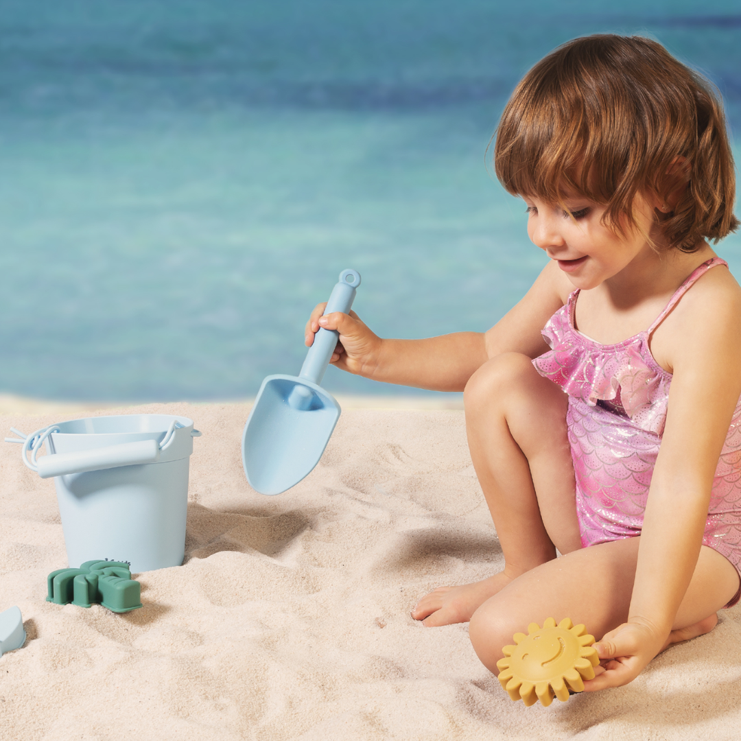 KIOKIDS SET JUEGO DE PLAYA DE SILICONA AZUL