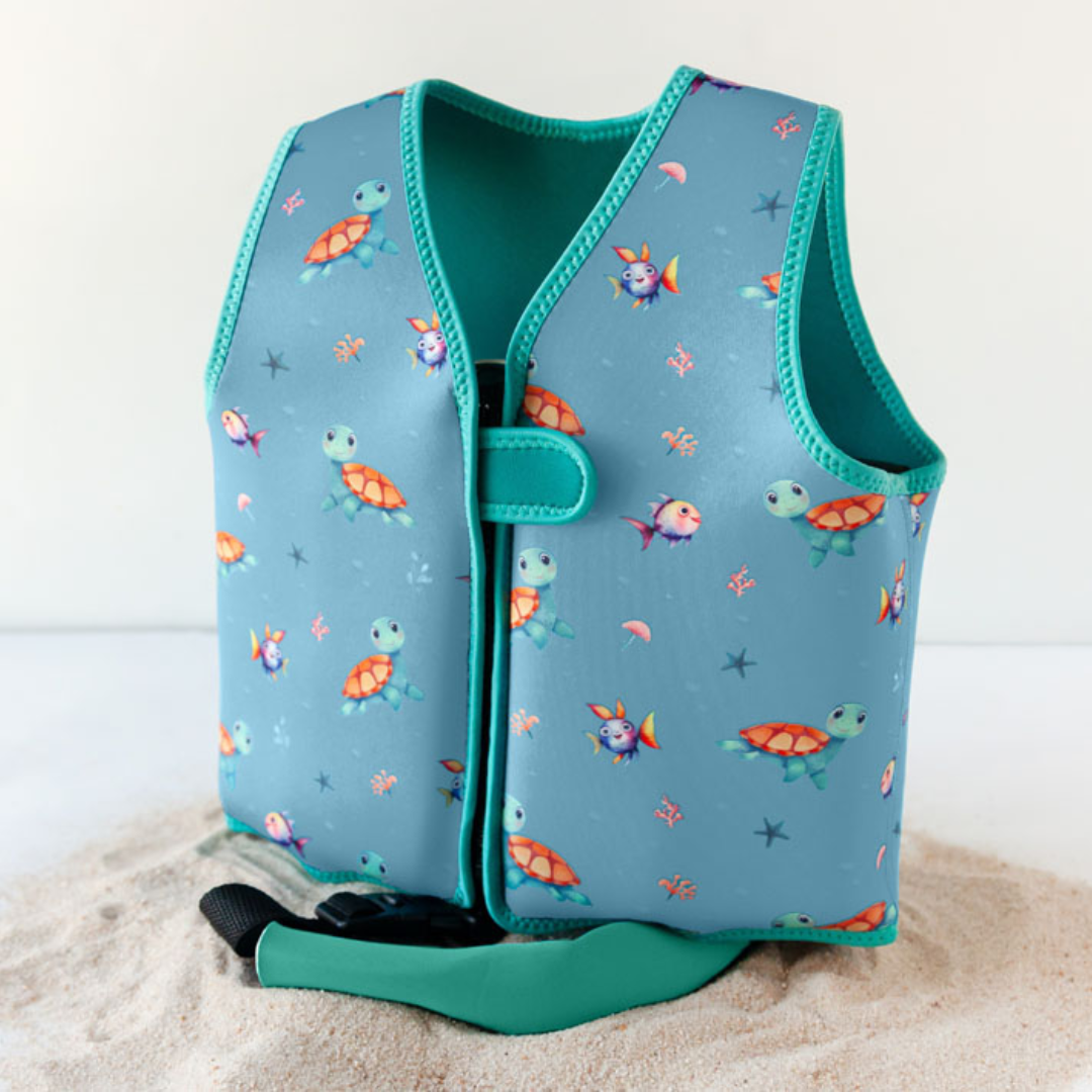 KIOKIDS CHALECO NEOPRENO DE FLOTACIÓN TORTUGAS AZUL