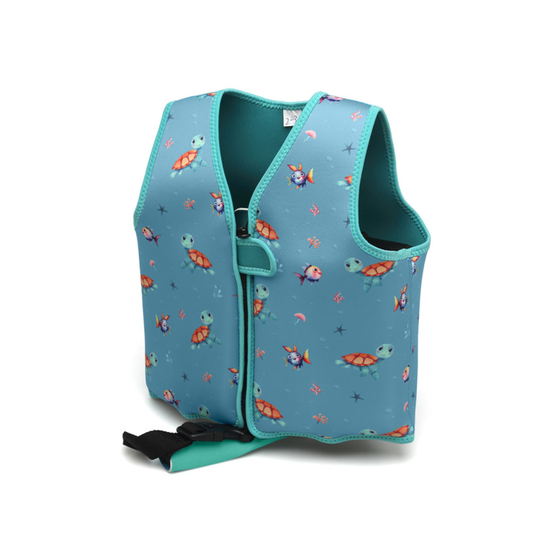 KIOKIDS CHALECO NEOPRENO DE FLOTACIÓN TORTUGAS AZUL