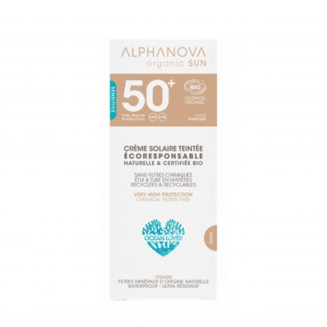 ALPHANOVA PROTECTOR SOLAR HIPOALERGÉNICO SPF 50 COLOR NUDE