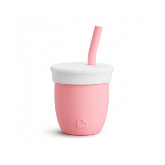 MUNCHKING VASO CON PAJITA C'EST SILICONE! 120ML ROSA