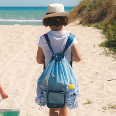 KIOKIDS BOLSA DE PLAYA 30X18X40 CM 10 LITROS AZUL