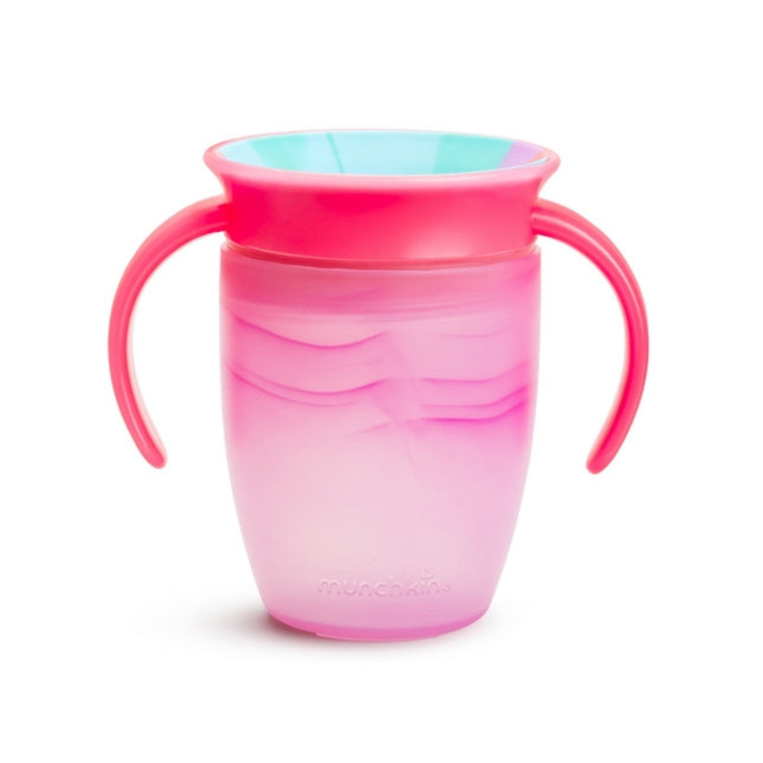 MUNCHKIN TAZA ANTIGOTEO MIRACLE 360 CON ASAS 200 ML TROPICAL ROSA