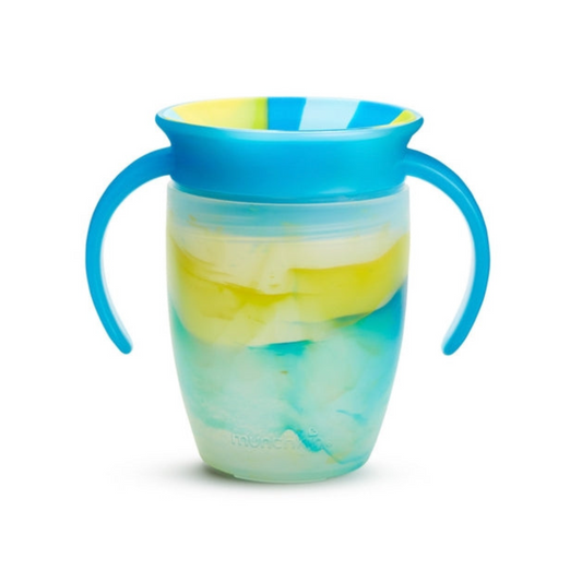 MUNCHKIN TAZA ANTIGOTEO MIRACLE 360 CON ASAS 200 ML TROPICAL AZUL