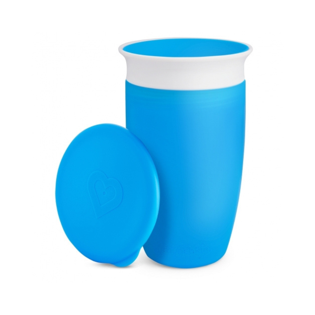 MUNCHKIN VASO ANTIGOTEO MIRACLE 360º CON TAPA 295 ML AZUL