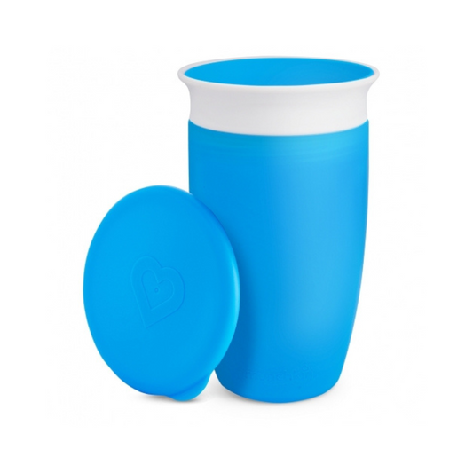 MUNCHKIN VASO ANTIGOTEO MIRACLE 360º CON TAPA 295 ML AZUL