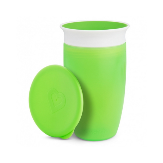 MUNCHKIN VASO ANTIGOTEO MIRACLE 360º CON TAPA 295 ML VERDE