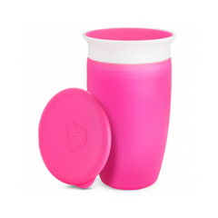 MUNCHKIN VASO ANTIGOTEO MIRACLE 360º CON TAPA 295 ML ROSA