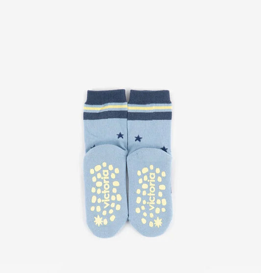 VICTORIA CALCETÍN ALGODÓN BAREFOOT ANTIDESLIZANTE DIBUJOS AZUL