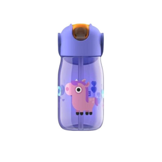 ZOKU BOTELLA PARA PEQUES C/PAJITA PÚRPURA CABALLO 400ML