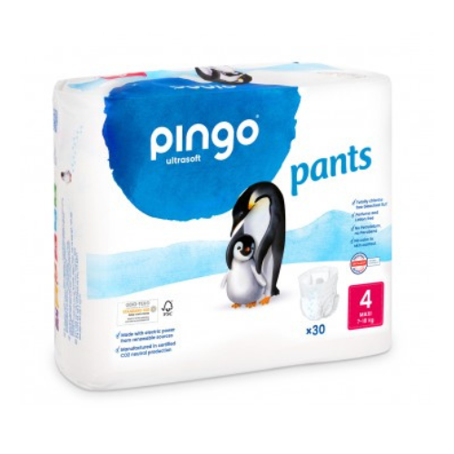 PINGO BRAGUITAS ECOLÓGICAS TALLA 4 PAQUETE DE 30