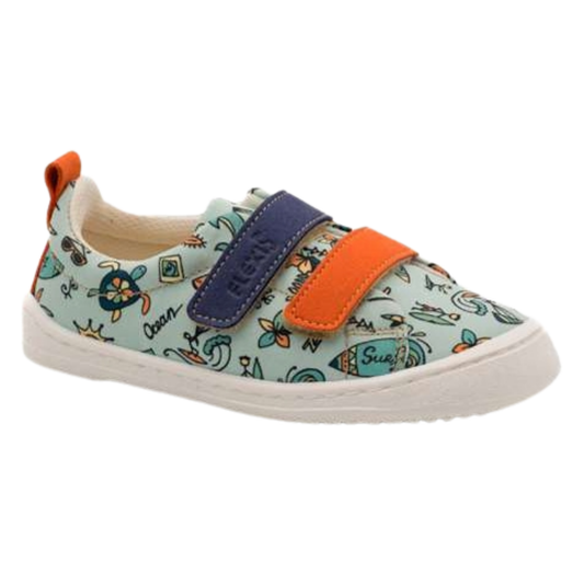 FLEXI NENS INFANTIL 9110-R SEAQUAL/MICROSUEDE KIDS291/PAPAYA/NAVY