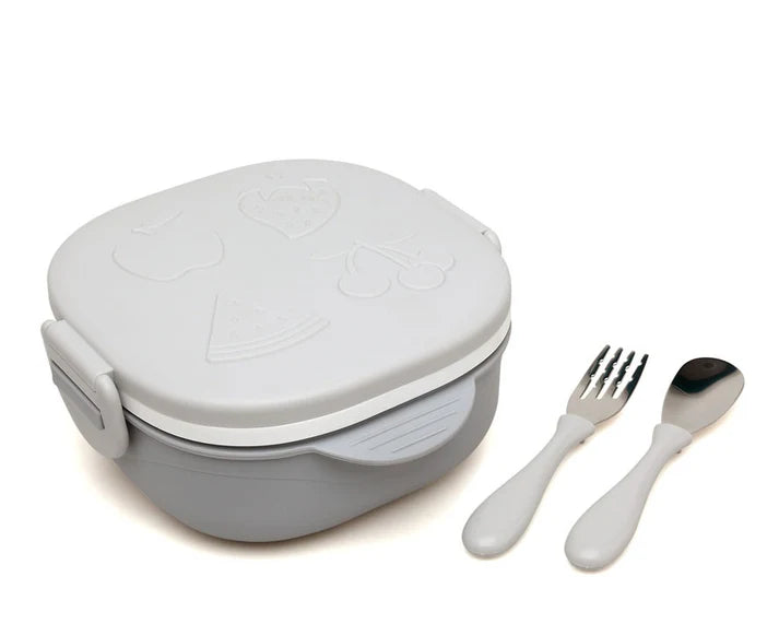 KIOKIDS CAJA ALMUERZO 450ML ACERO INOX. GRIS
