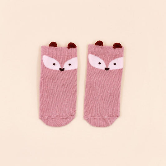 ATTIPAS ANIMALS PACK ANTI-SLIP SOCKS FOX PINK