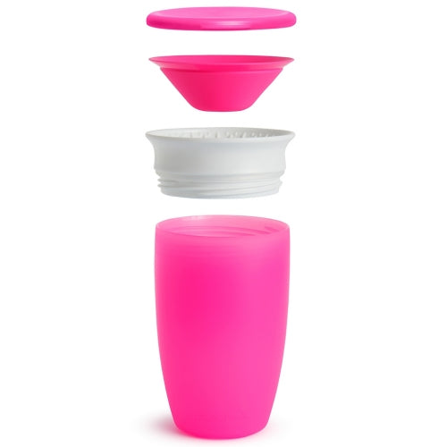 MUNCHKIN VASO ANTIGOTEO MIRACLE 360º CON TAPA 295 ML ROSA