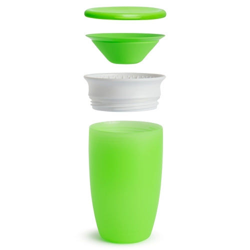 MUNCHKIN VASO ANTIGOTEO MIRACLE 360º CON TAPA 295 ML VERDE