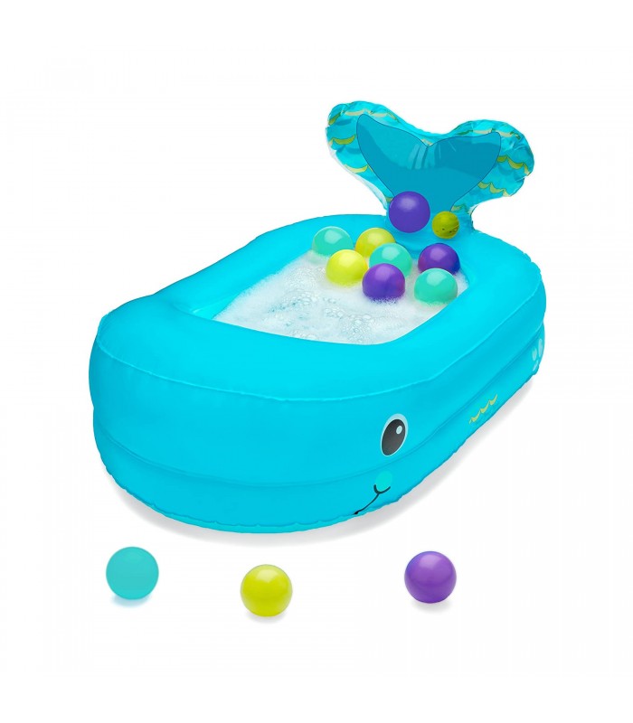 INFANTINO BAÑERA HINCHABLE BALLENA + 10 BOLAS