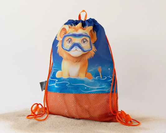 KIOKIDS BOLSA DE PLAYA ANIMALES NARANJA