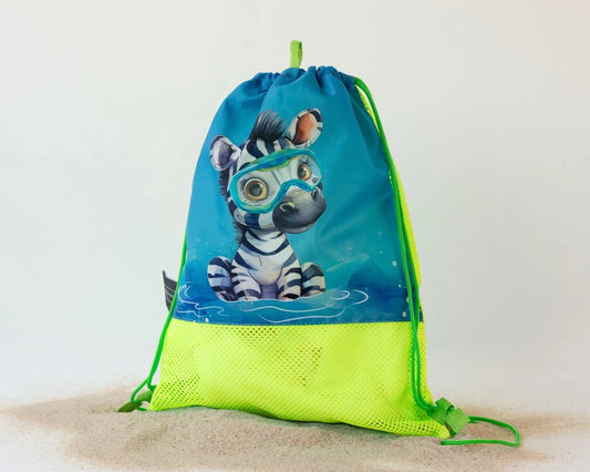 KIOKIDS BOLSA DE PLAYA ANIMALES VERDE