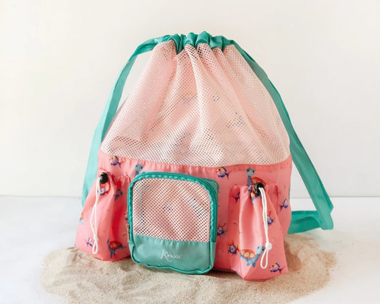 KIOKIDS BOLSO DE PLAYA 30X18X40CM TORTUGAS ROSA