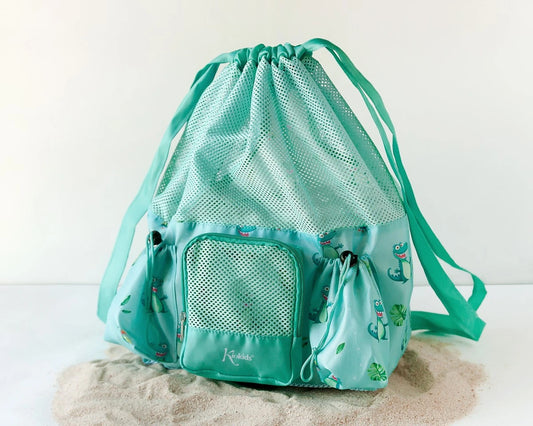 KIOKIDS BOLSO DE PLAYA 30X18X40CM COCODRILO VERDE 10L