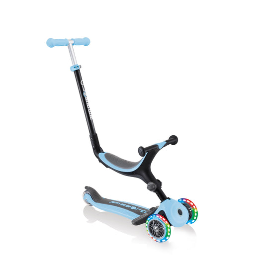 GLOBBER PATINETE GO UP PLEGABLE PLUS LUCES AZUL PASTEL