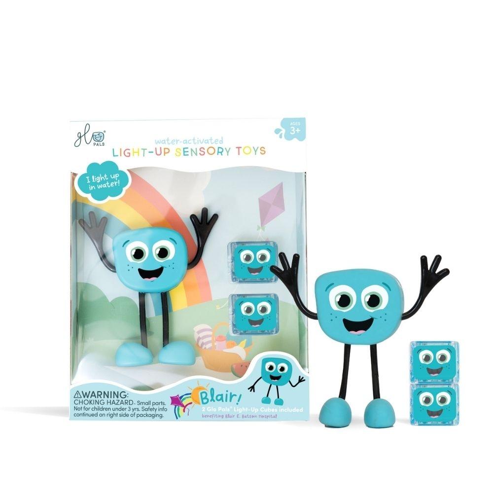 GLOPALS JUEGO SENSORIAL DE LUZ / SET PERSONAJE BLAIR + 2 CUBOS AZUL