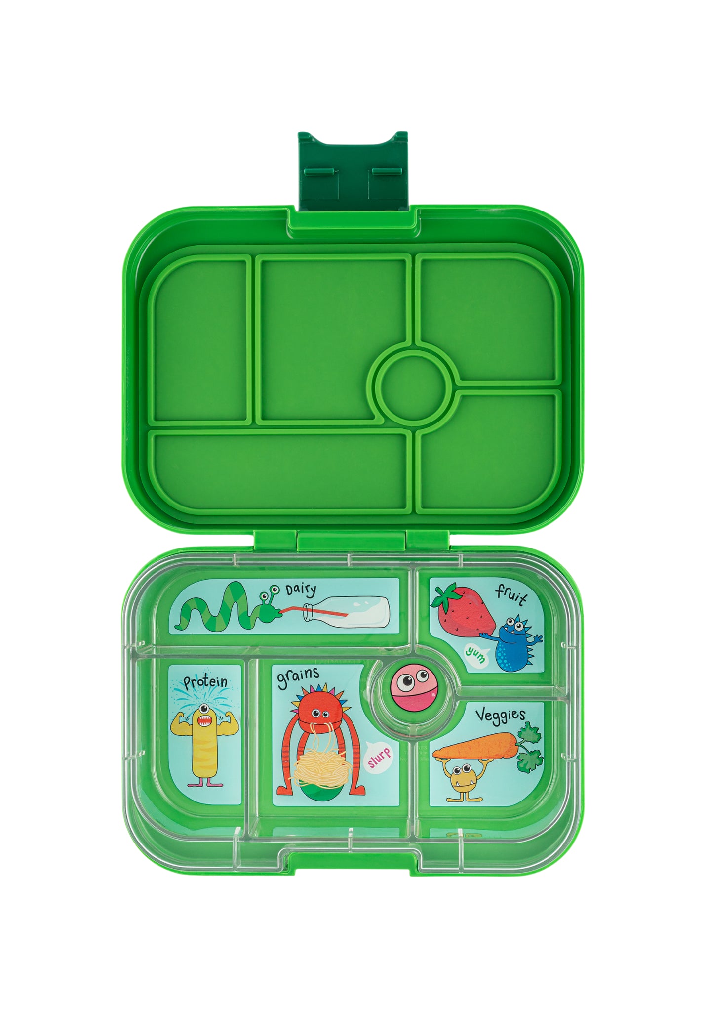 YUMBOX BENTO ORIGINAL 6 COMPARTIMENTOS MATCHA GREEN / FUNNY MONSTERS TRAY