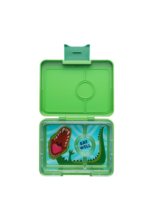 YUMBOX MINI SNACK 3 COMPARTIMENTOS JURASSIC GREEN / DINO TRAY