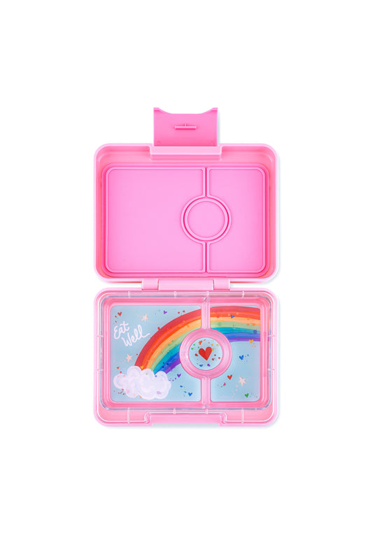 YUMBOX MINI SNACK 3 COMPARTIMENTOS POWER PINK / RAINBOW TRAY