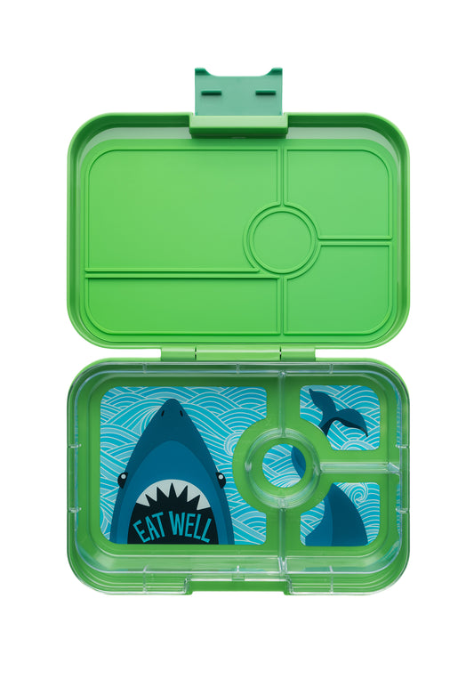 YUMBOX TAPAS XL 4 COMPARTIMENTOS JURASSIC GREEN / SHARK TRAY
