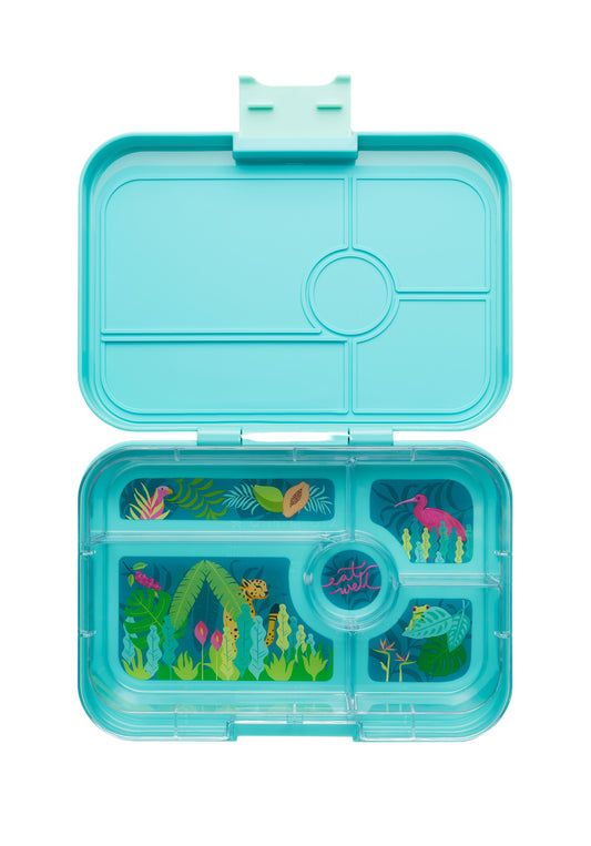 YUMBOX TAPAS XL 5 COMPARTIMENTOS ANTIBES BLUE / PASTEL JUNGLE TRAY