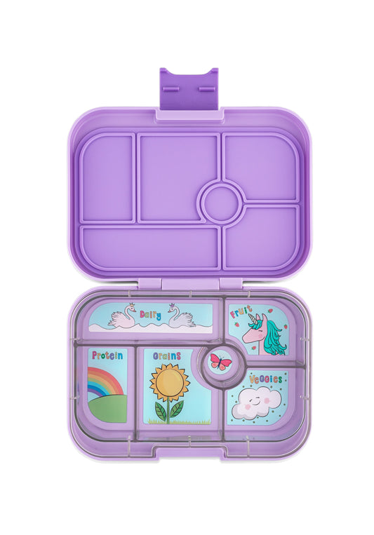 YUMBOX BENTO ORIGINAL 6 COMPARTIMENTOS LAVANDE PURPLE / UNICORN TRAY