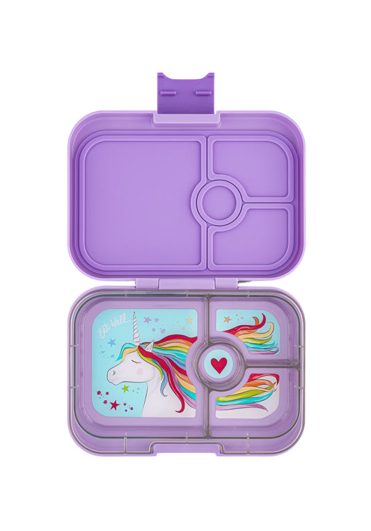 YUMBOX BENTO PANINO 4 COMPARTIMENTOS LAVANDE PURPLE / UNICORN TRAY