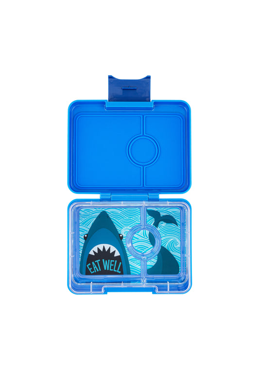 YUMBOX MINI SNACK 3 COMPARTIMENTOS SURF BLUE / SHARK TRAY