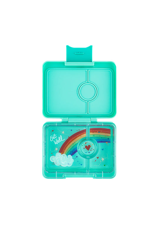 YUMBOX MINI SNACK 3 COMPARTIMENTOS MIAMI AQUA / RAINBOW TRAY