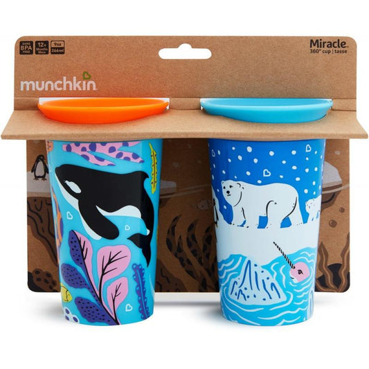 MUNCHKIN PACK VASO ANTIGOTEO OSO POLAR / ORCA 265 ML